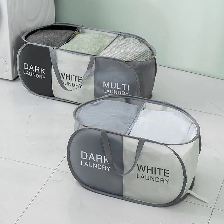 Large Foldable Laundry Sorting Hamper with Carry Handles