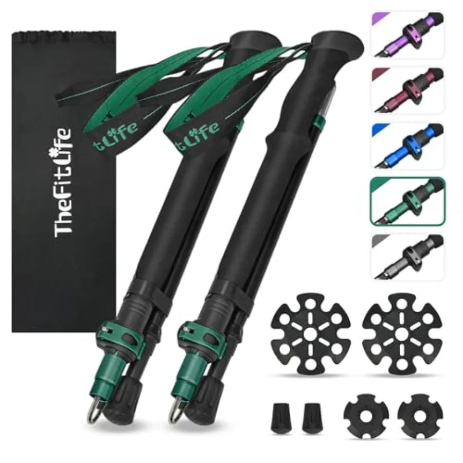 Collapsible Trekking Poles for Hiking .Lightweight Folding Walking Sticks for Men & Women