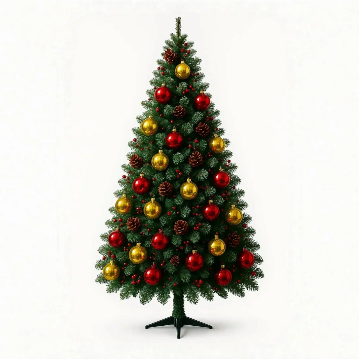 7FT Full Artificial Christmas Tree with 1,150 Tips, Pine Cones & Berries . Premium Holiday Tree with Natural Rustic Charm