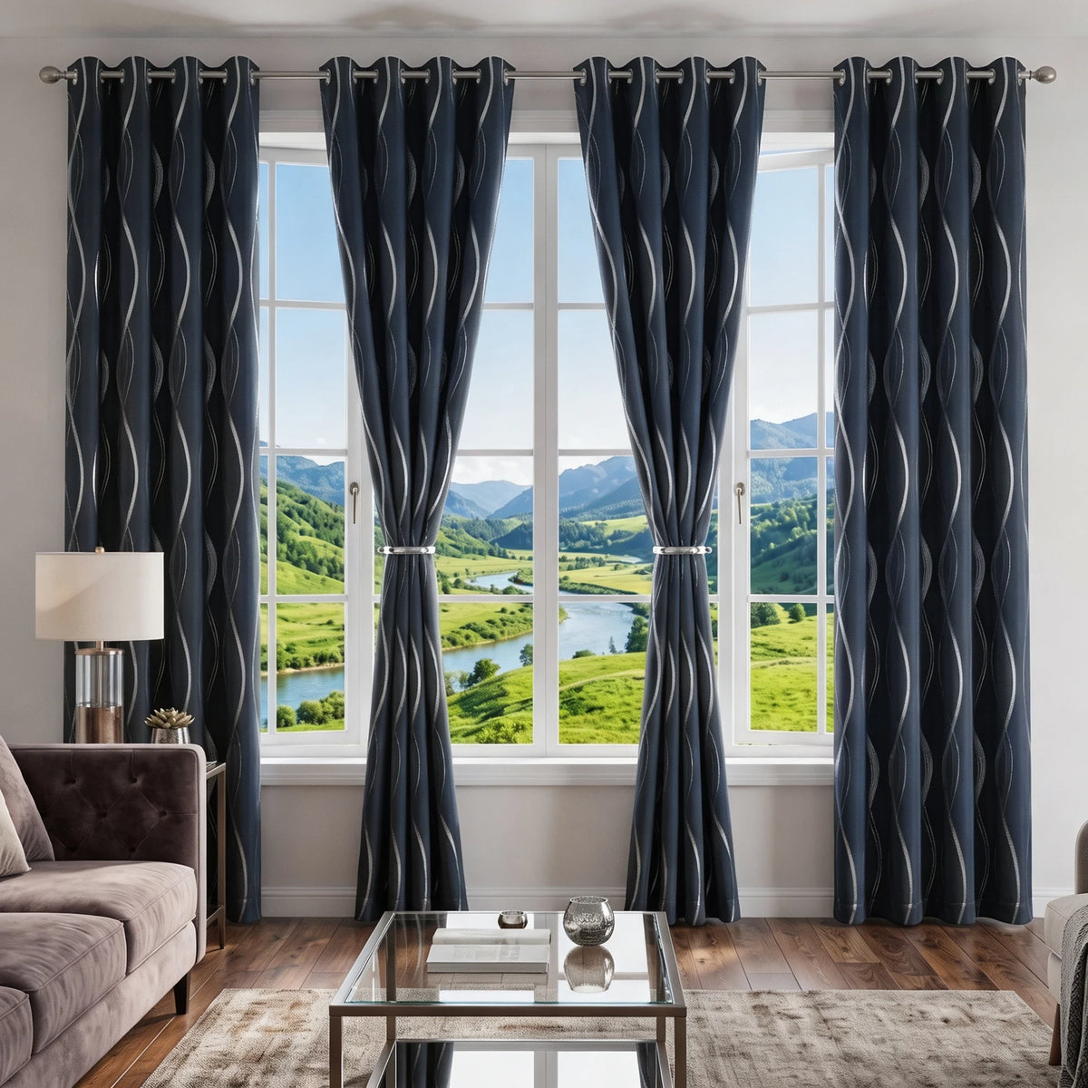 4-Panel Silver Foil Blackout Curtains | Heavy Window Panel Set