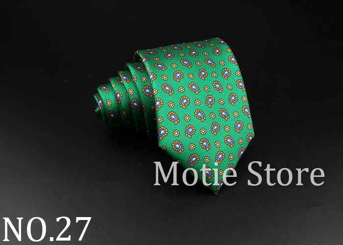 51 Styles Men's Silk Ties Jacquard Striped Plaid Floral Necktie Accessories Daily Wear Shirt Suit Cravat Wedding Party Gift