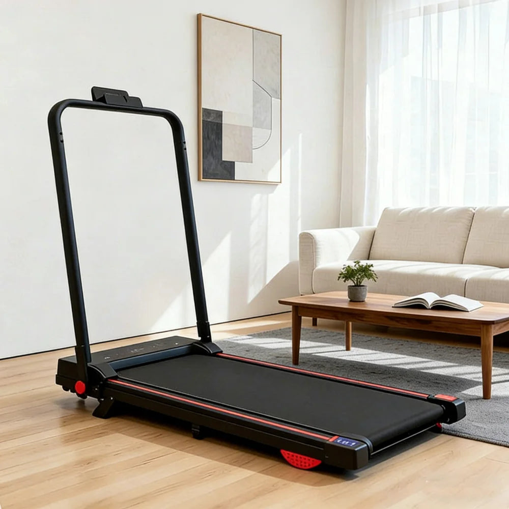 Foldable Walking Pad Treadmill. Compact Home Fitness Running Machine with Quiet Motor