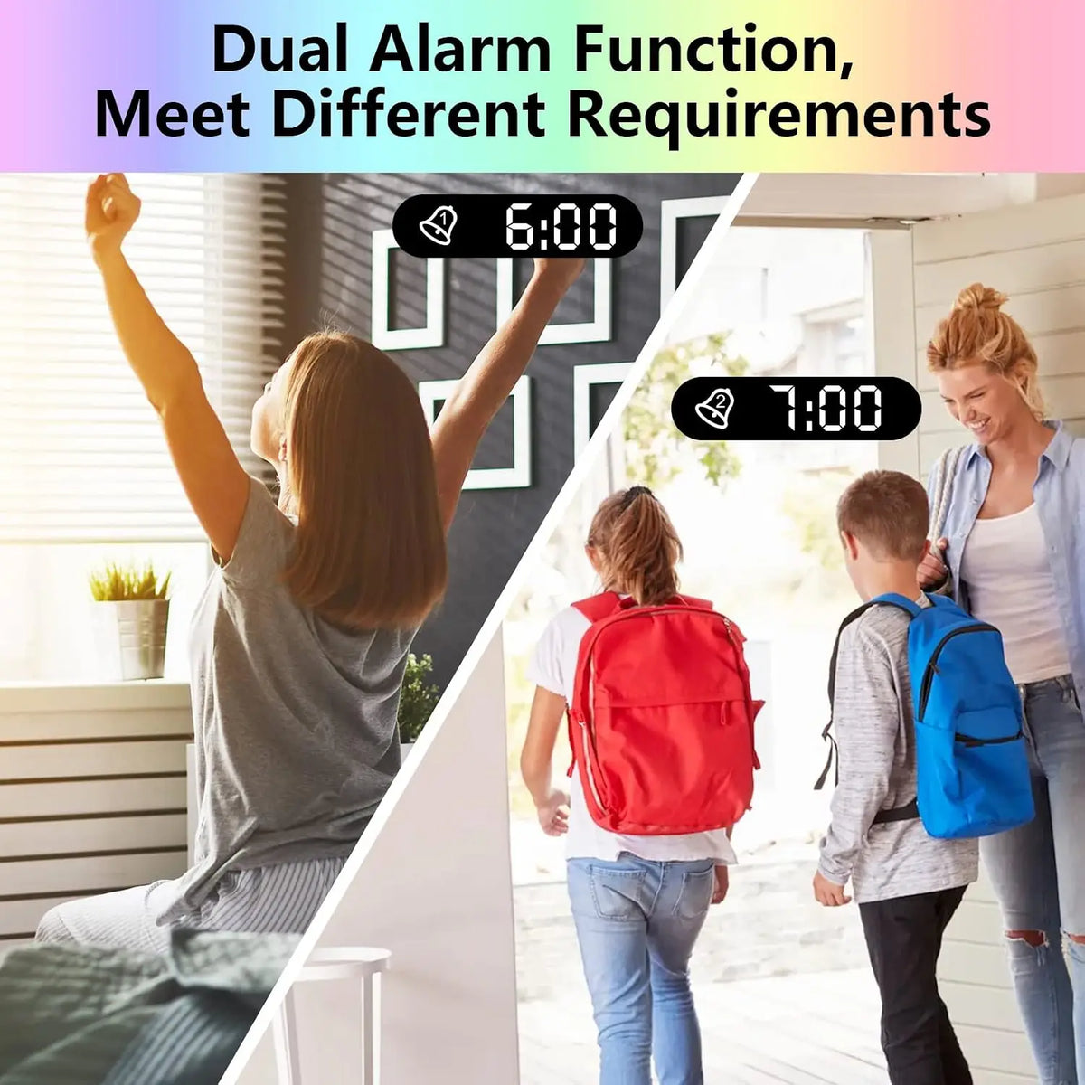 Multifunction LED Mirror Alarm Clock | Wireless Charging Display Clock