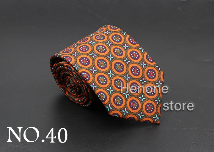 Luxury Floral & Paisley Men’s Silk Necktie .Wedding & Business Tie
