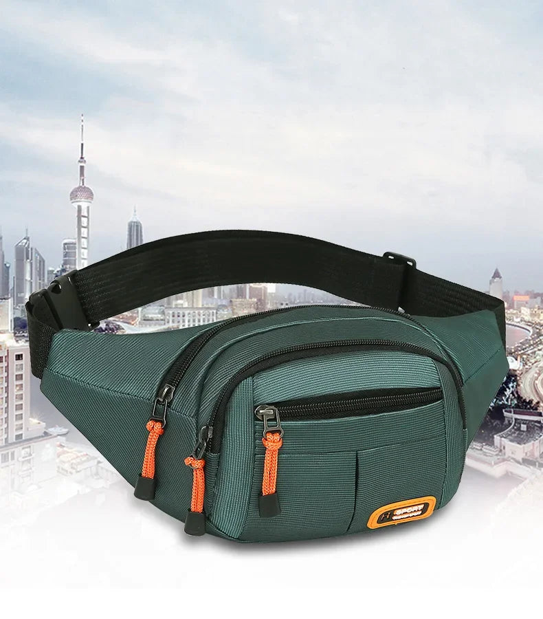 Oxford Waterproof Waist Bag. Unisex Crossbody Belt Bag for Travel, Hiking & Everyday Carry