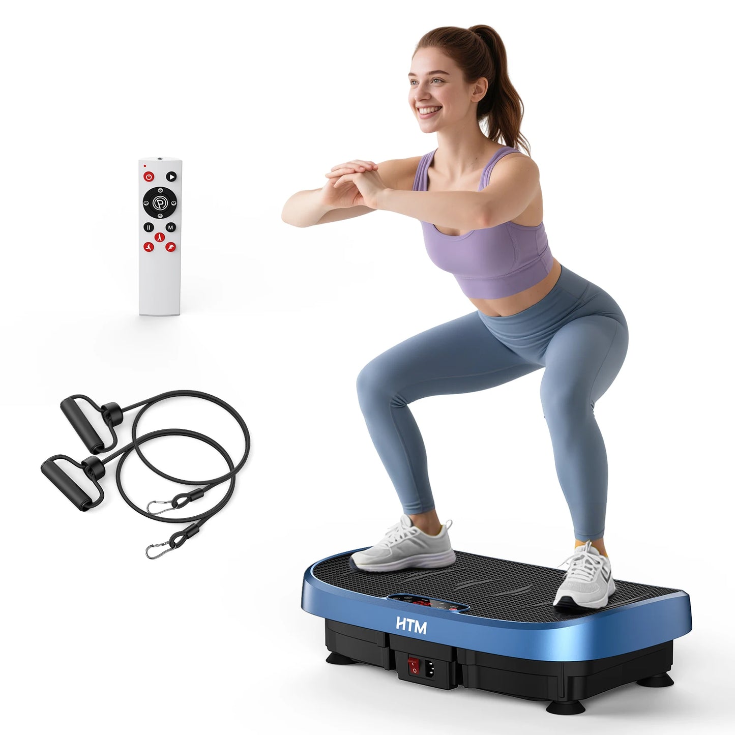 Magnetic Vibration Plate Exercise Machine. 120-Level Full Body Fitness Platform with Resistance Bands