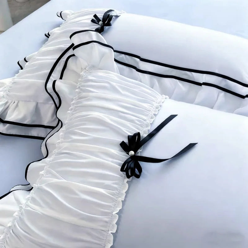 Ruffled Textured Comforter Set. Elegant Soft Bedding