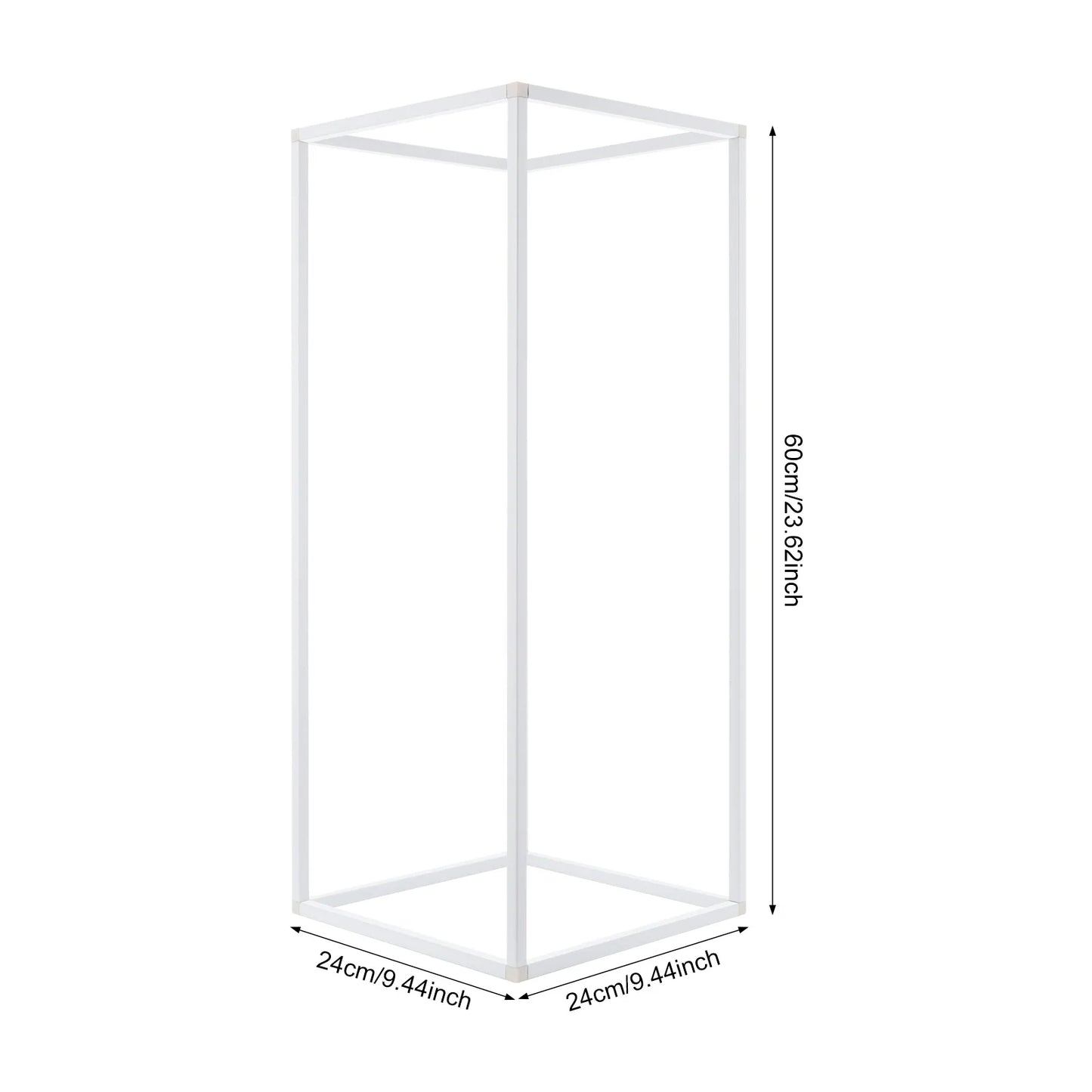 10PCS 60cm Wedding Flower Stand White 10mm Square Tube with Hammer For Wedding Party Decoration