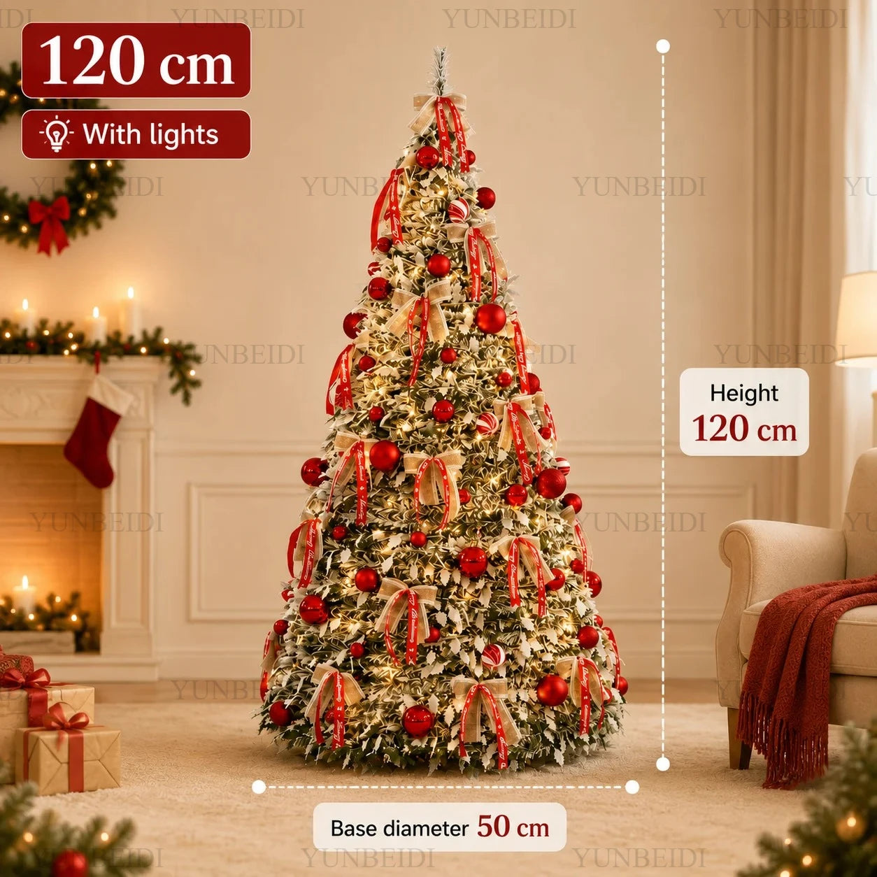 Foldable Pop-Up Christmas Tree .Easy Setup Holiday Décor