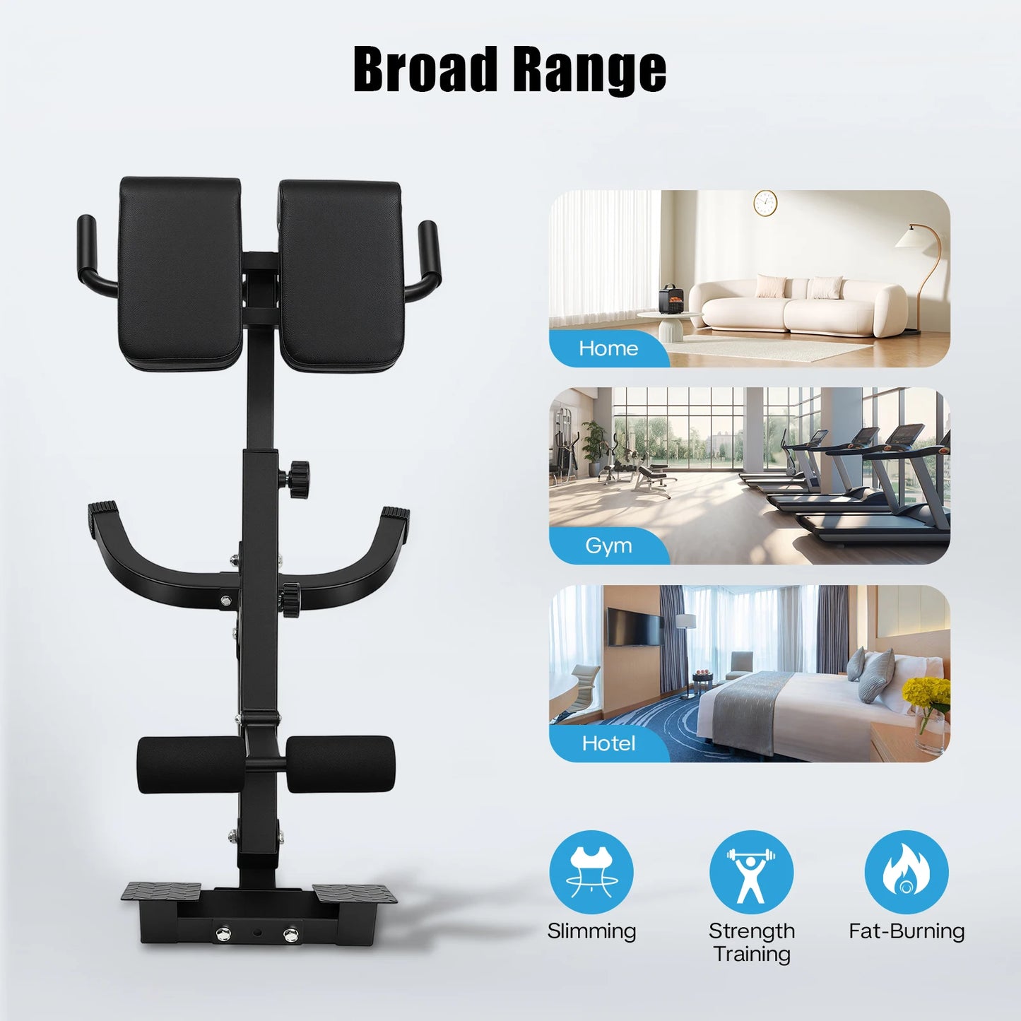 Adjustable Roman Chair Back Extension Machine for Core & Lower Back Training