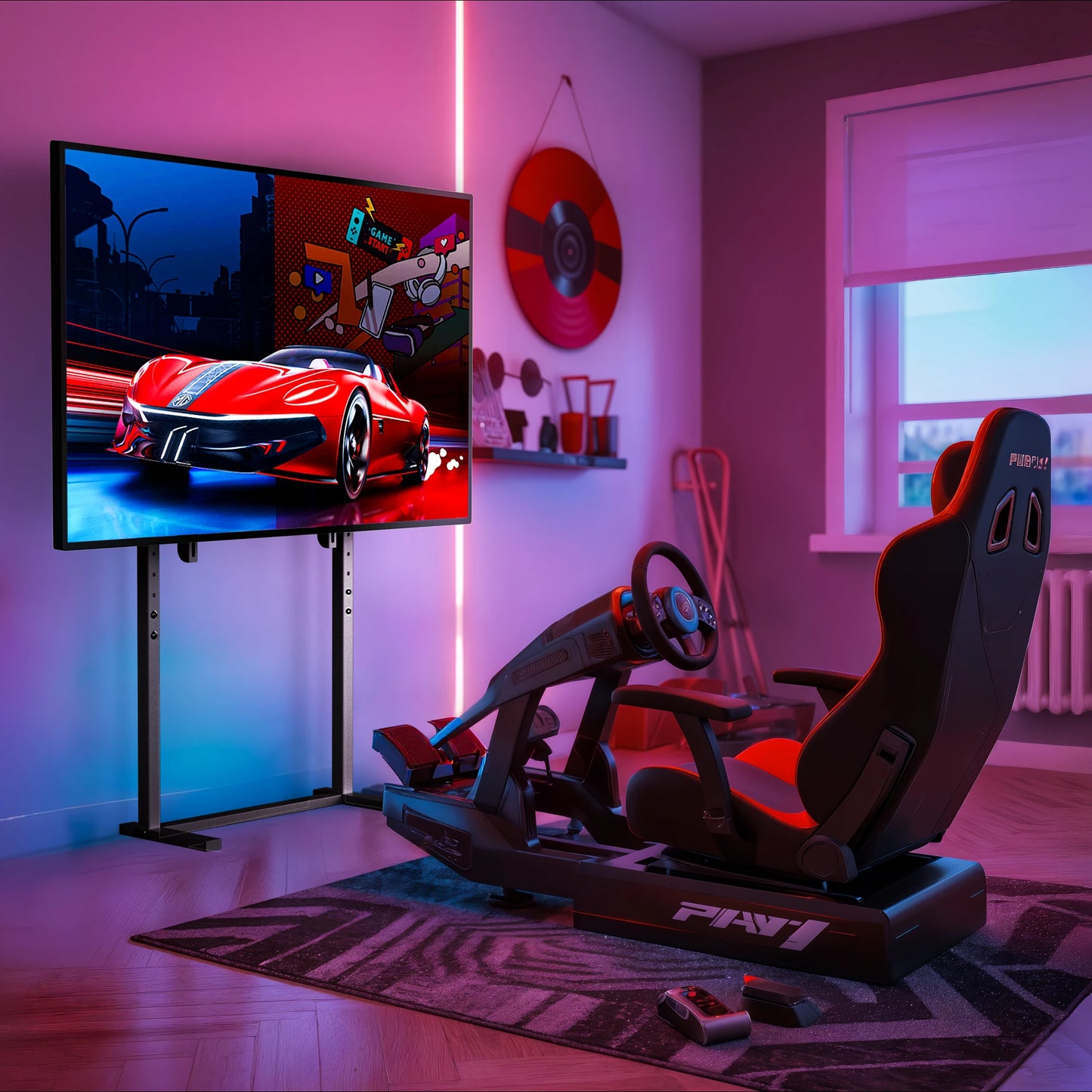 Floor TV Stand Bracket Free Standing TV Trolley Height Adjustable for 32-100 Inch Flat Panel LED LCD