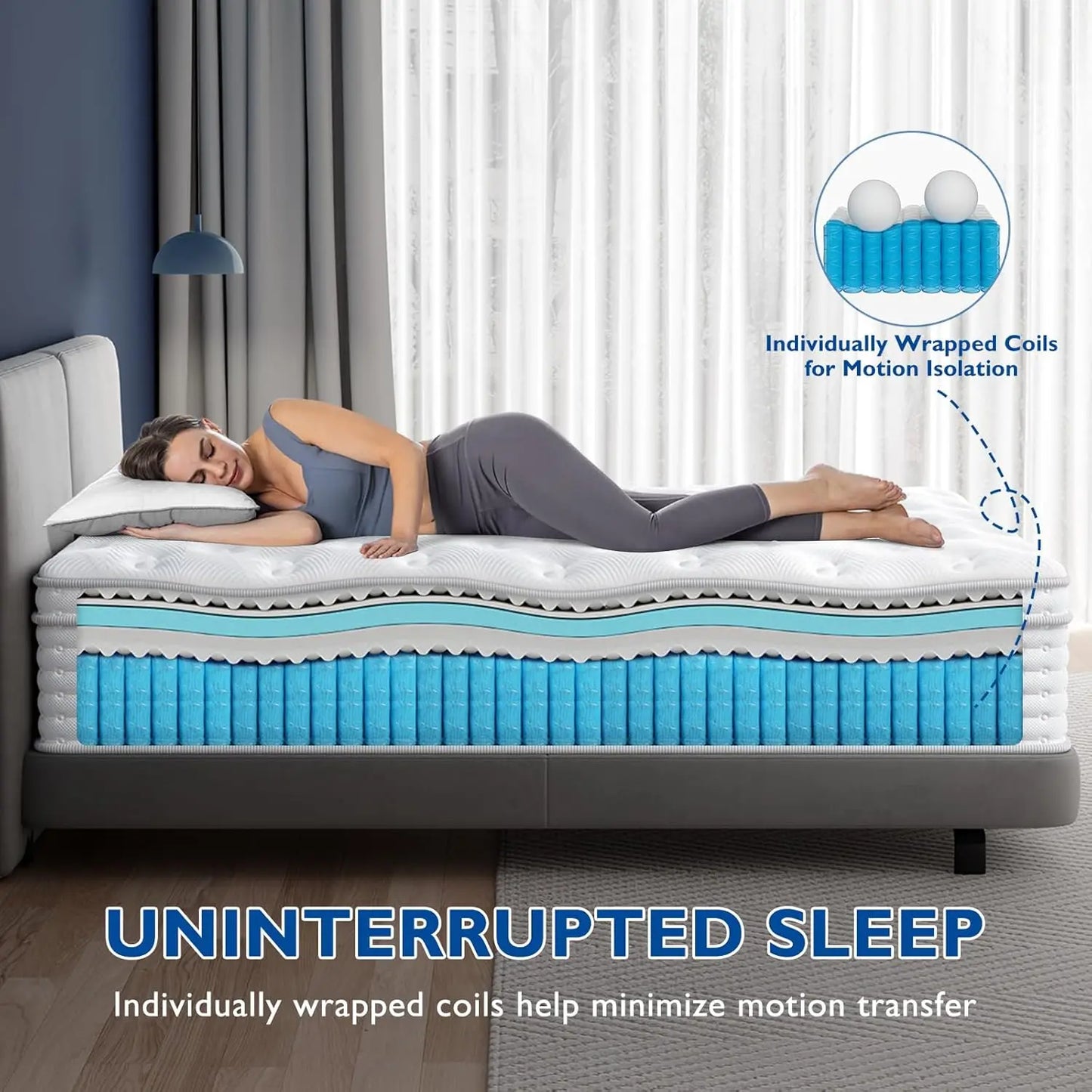 BedStory 12-14" Hybrid Mattress - Full/King/Queen Size Mattress - Gel Memory Foam & Innersprings for Comfort & Motion Isolation