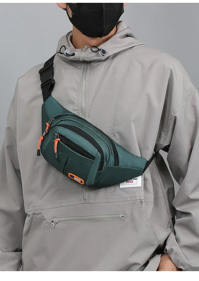 Oxford Waterproof Waist Bag. Unisex Crossbody Belt Bag for Travel, Hiking & Everyday Carry