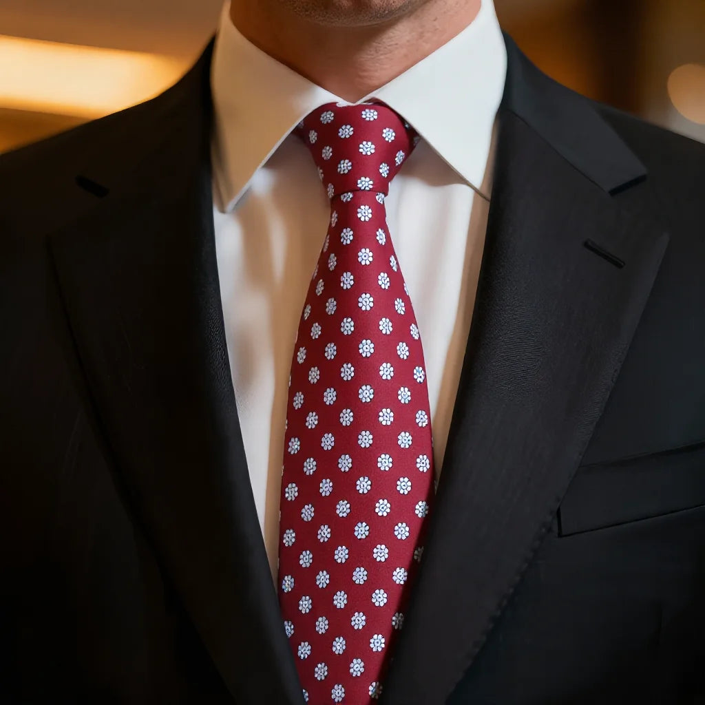 Luxury Men’s Silk Geometric Necktie for Business, Weddings & Formal Events