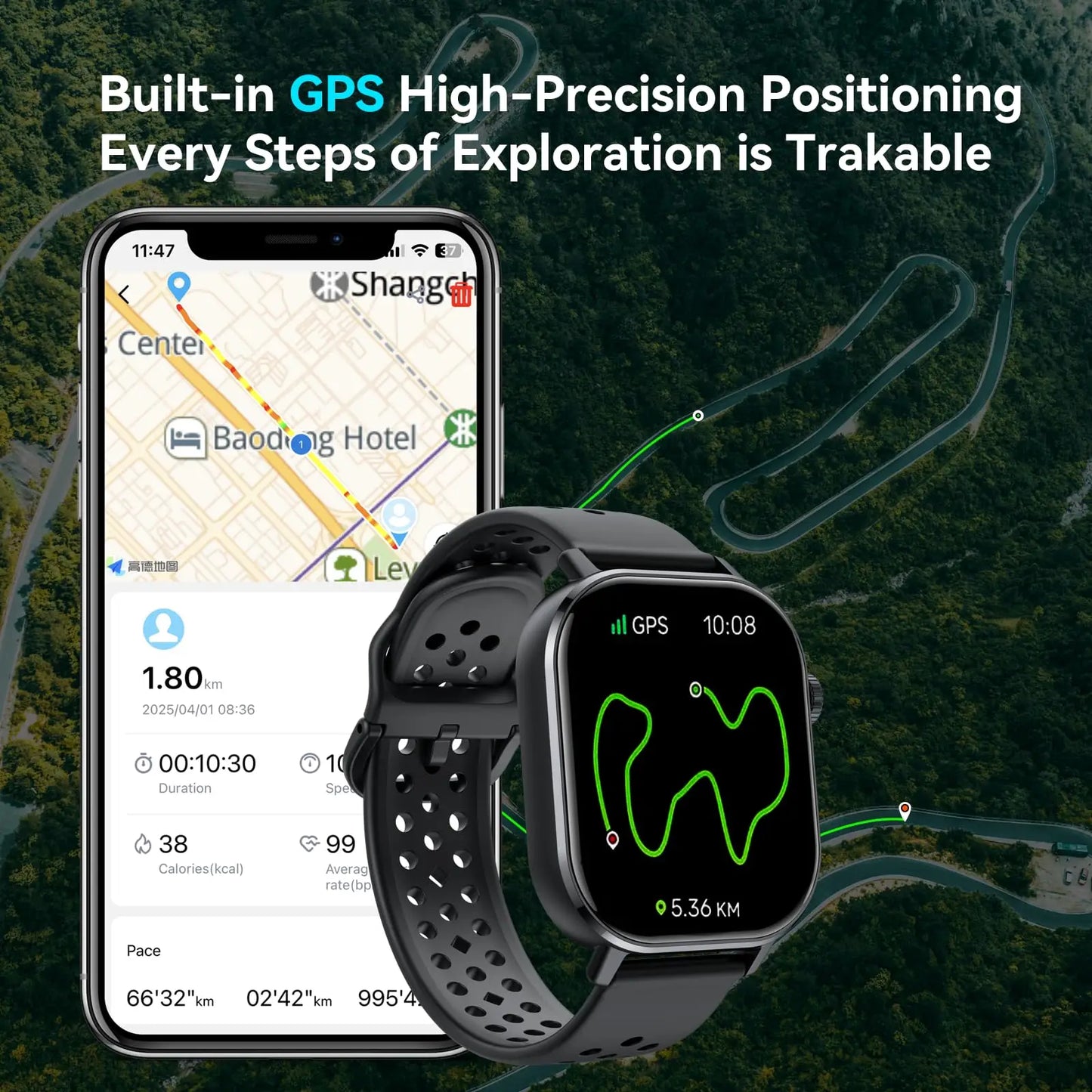2026 GPS AMOLED Smart Watch for Men . 2.06” HD Display, Bluetooth Calling, Fitness & Health Tracker