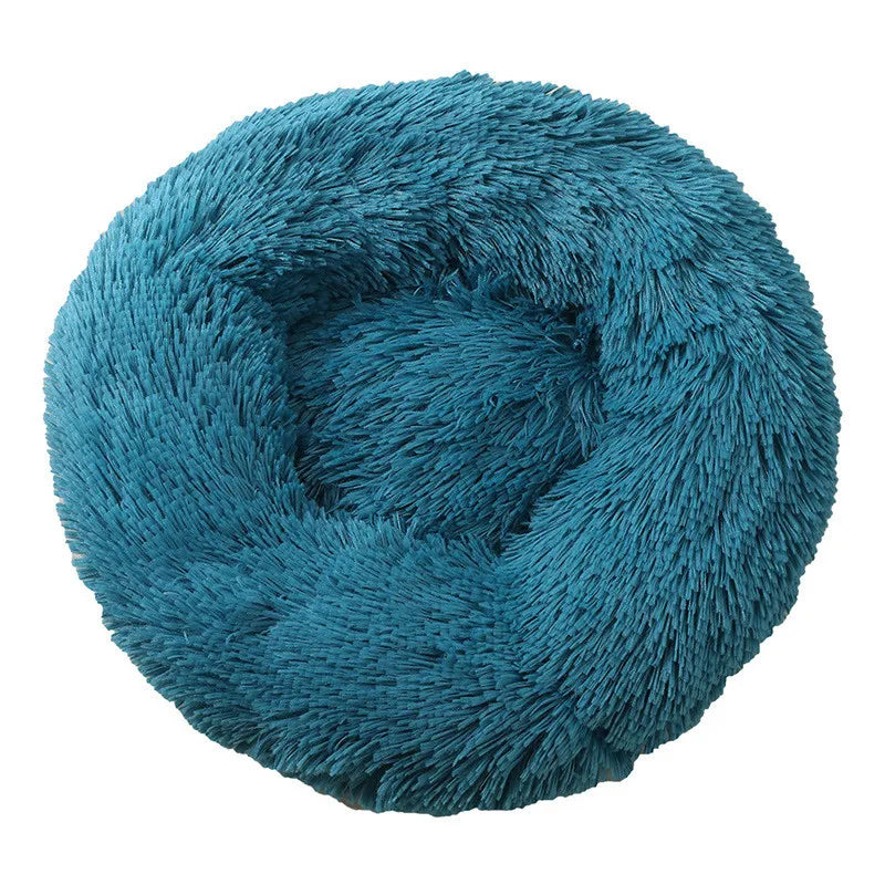 Plush Donut Dog Bed – Soft Calming Round Pet Bed