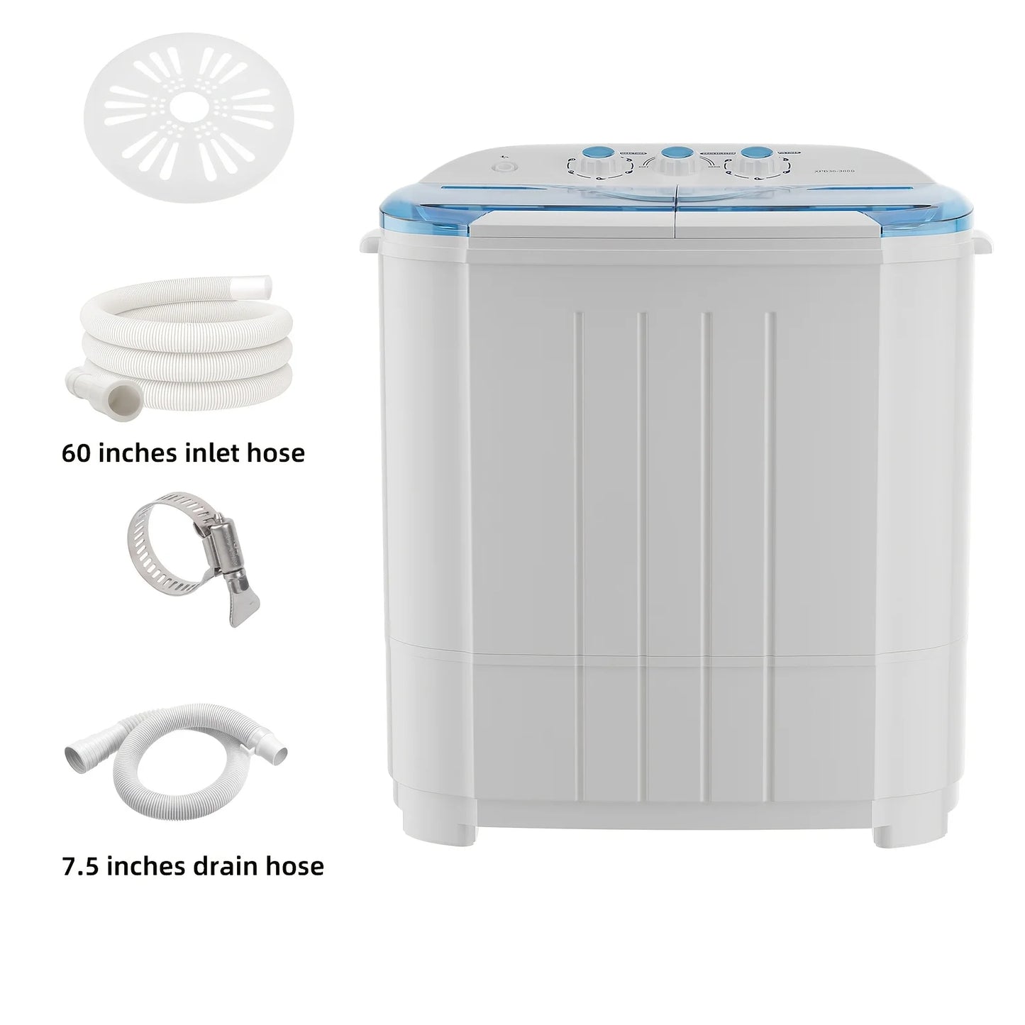 14.5 lb Portable Twin Tub Washing Machine with Spin Dryer for Apartments, RVs, Dorms & Small Spaces