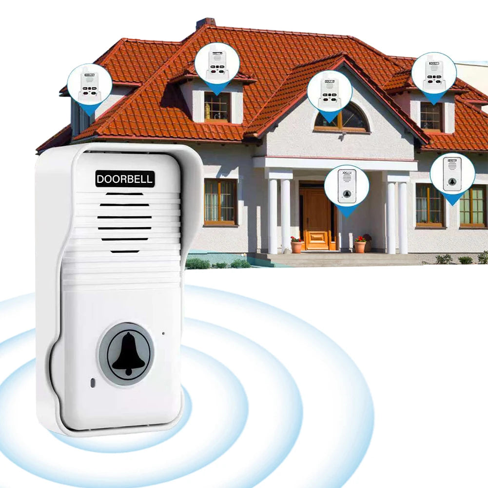 Wireless Voice Duplex Intercom Doorbell with Rechargeable Battery House Home Audio Apartment Room Intercom for Factory Office