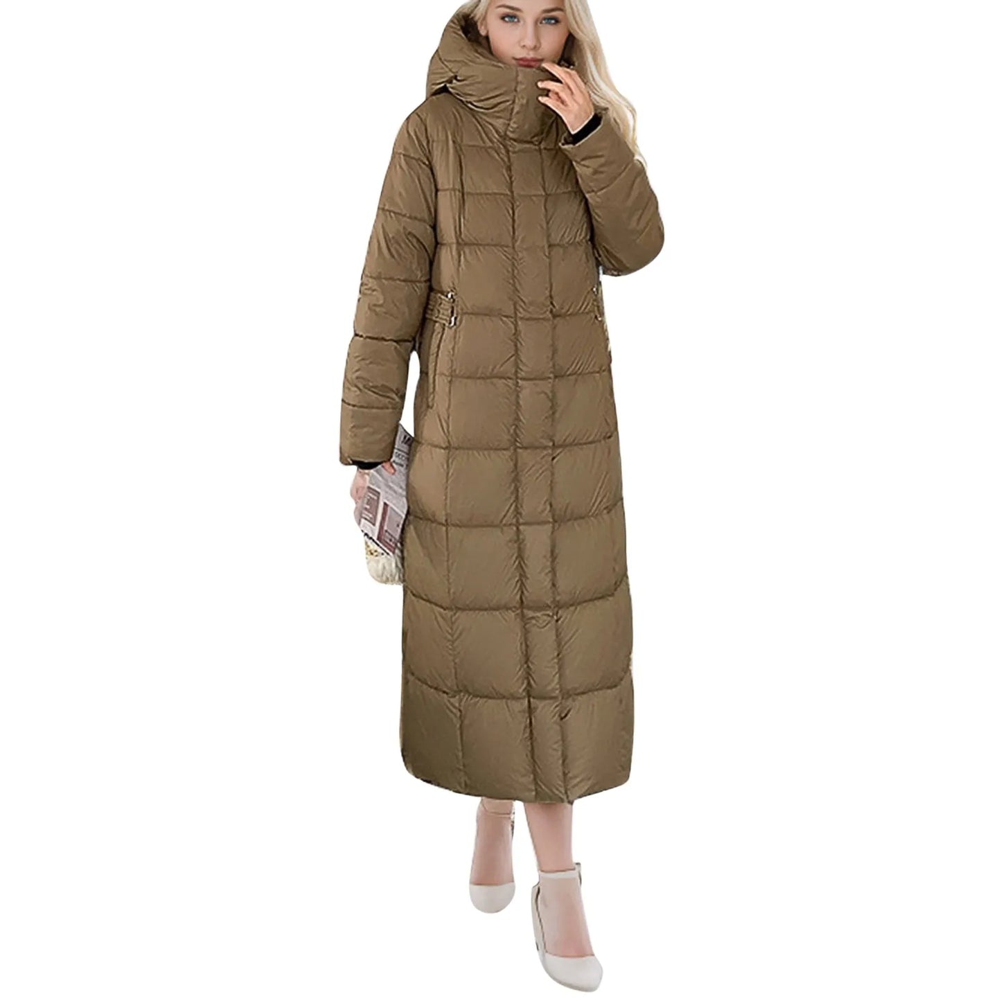 Black Winter Coat 2024 New Women's Thick Cotton Parka Jacket Korean Oversized Loose Hooded Coats Female Casual Long Overcoat