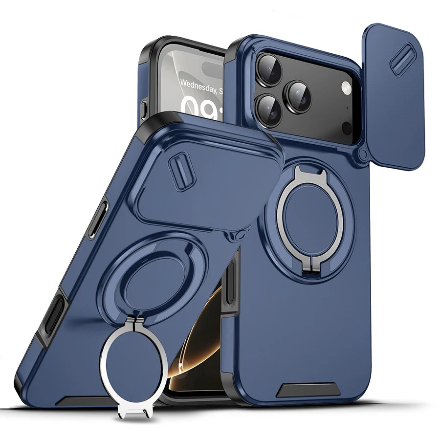 Heavy Duty Magnetic Shockproof Phone Case with Ring Stand
