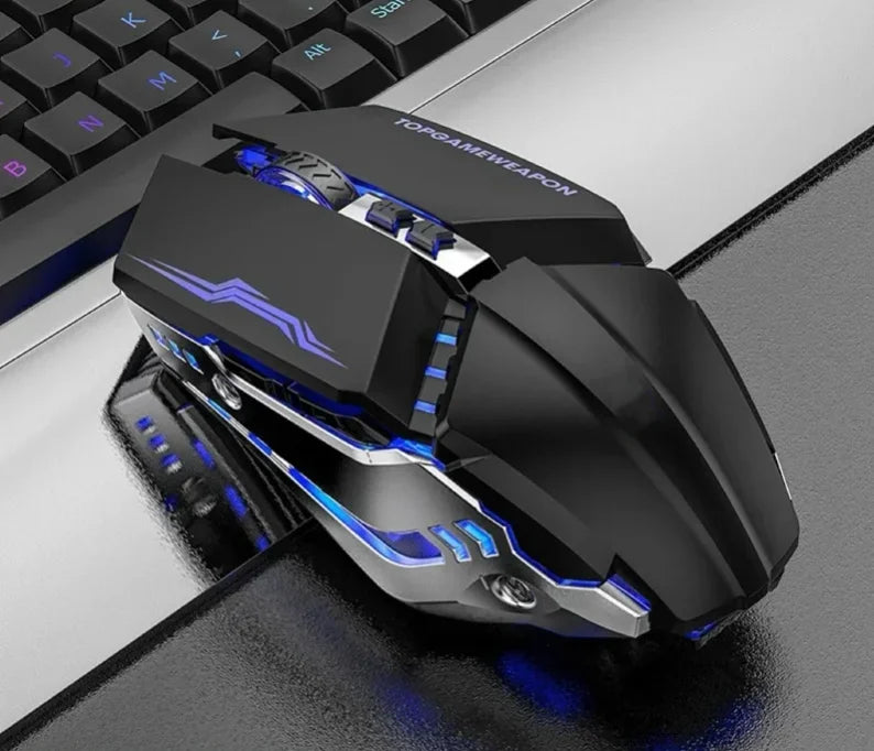RGB Dual Mode Wireless Gaming Mouse. Rechargeable Ergonomic LED Mouse for PC & Laptop