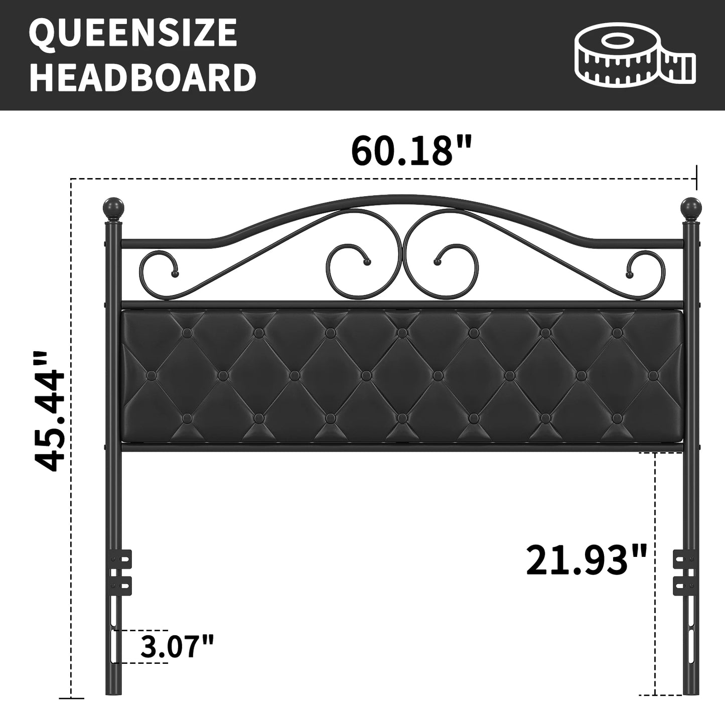 Upholstered Headboard for Full Size Bed Frame, Queen Size Bed Frame, Headboard Only