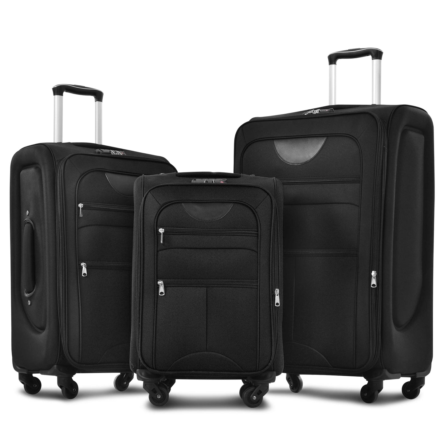 Softside Luggage Expandable 3 Piece Set Suitcase Upright Spinner Softshell Lightweight Luggage Travel Set