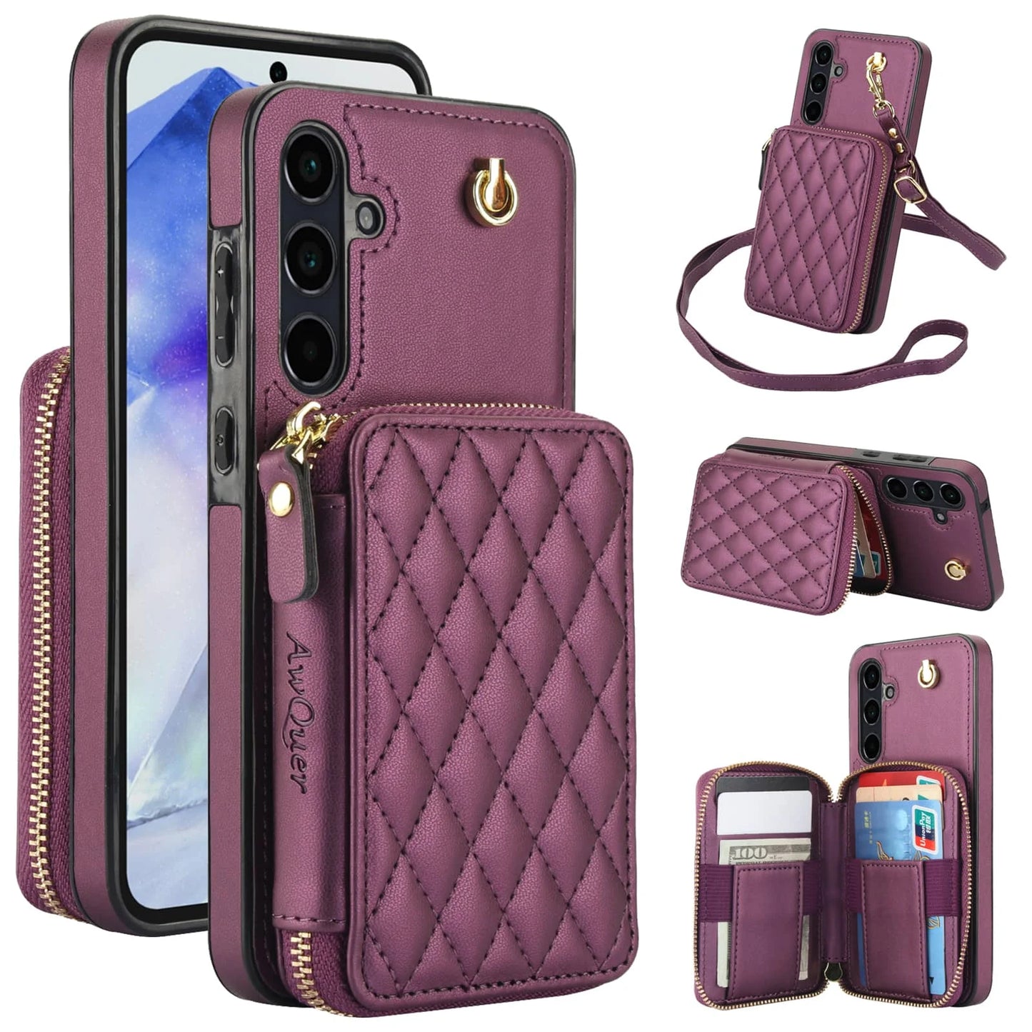 Luxury Crossbody Wallet Phone Case for Samsung Galaxy &nbsp;Card Holder, Strap, Shockproof Protection