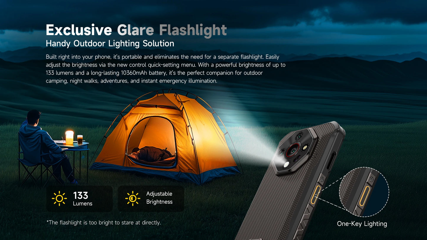 Ulefone Armor X16 Rugged Phone 10360mAh Battery Up to 12GB RAM 128GB ROM 120Hz 6.56" Night Camera NFC 4G Android 15 Smartphone