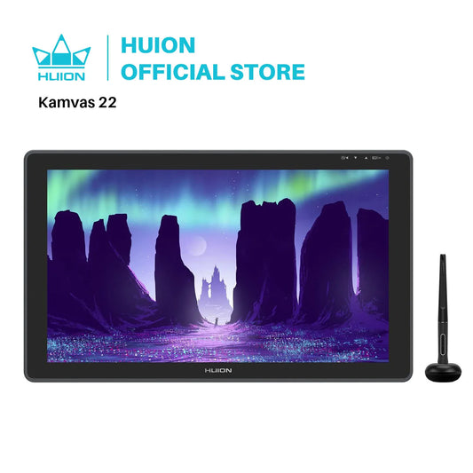 HUION Kamvas 22 Graphic Pen Tablet Monitor Pen Display 21.5 Inch Anti-glare Screen 120%s RGB Windows Mac And Android Device