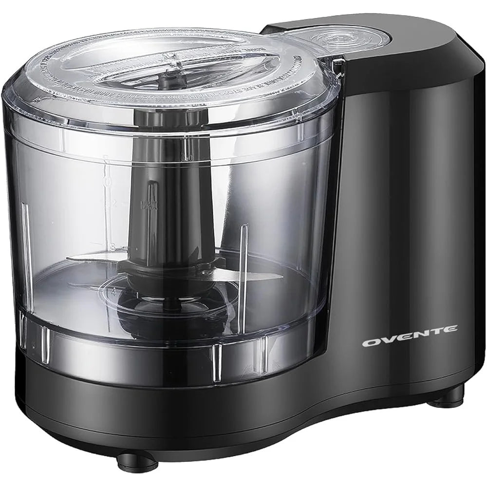 1.5 Cup Electric Food Chopper 100W One Touch Control Stainless Steel Blade Kitchen Processor Chopping Slicing Grinding Dicing