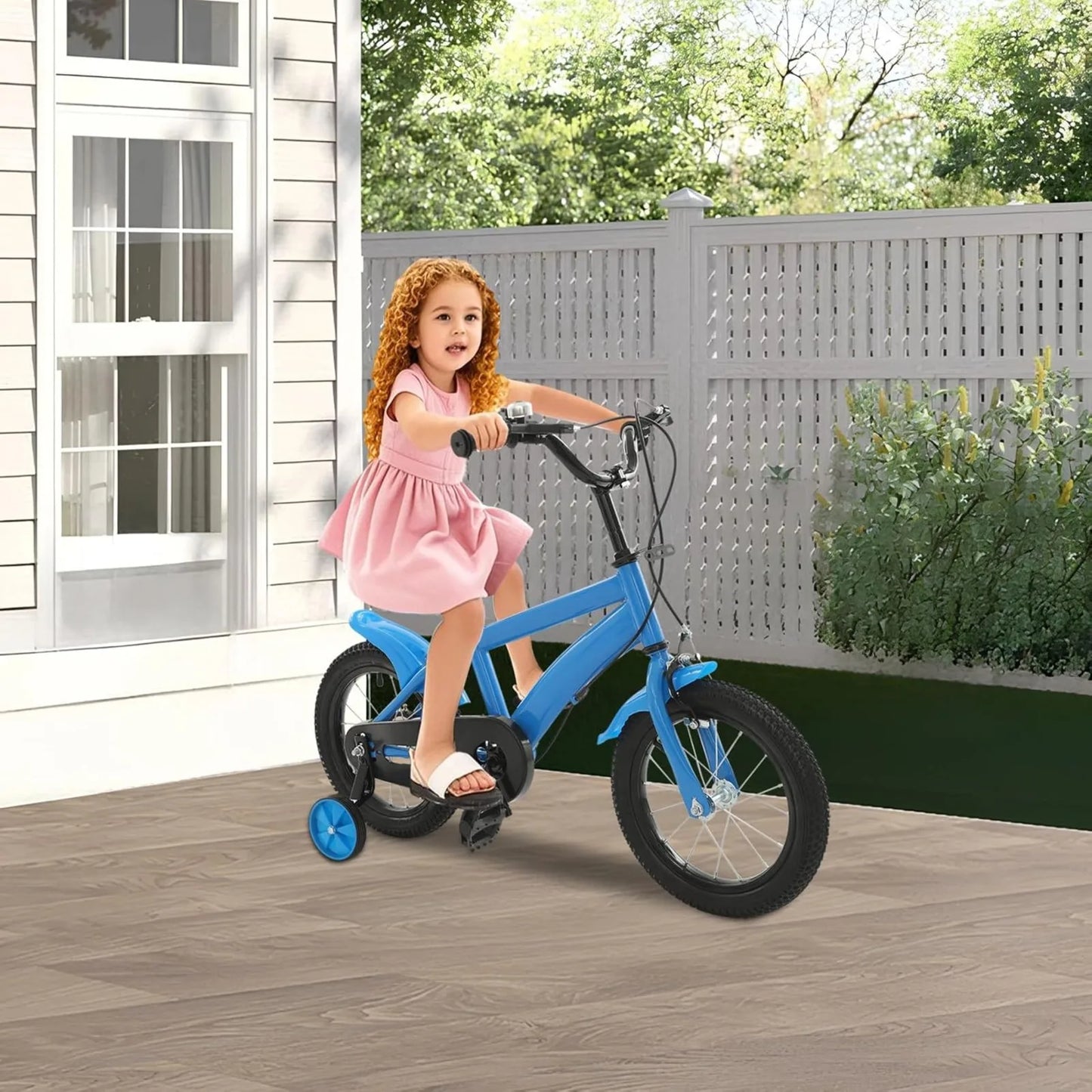 14-Inch Kids Beginner Bicycle with Training Wheels | Adjustable Seat & Handlebars | Children’s Bike for Ages 3–6 | Safe & Durable Ride
