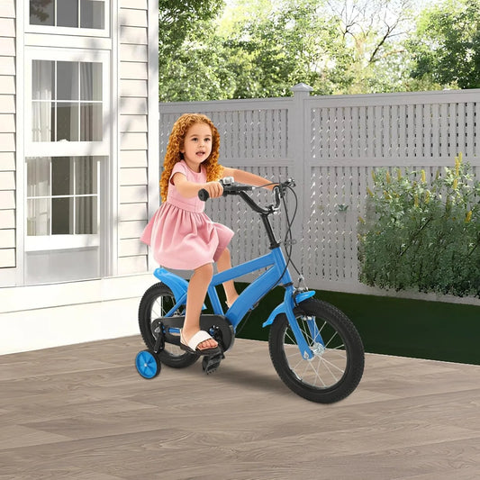 14-Inch Kids Beginner Bicycle with Training Wheels | Adjustable Seat & Handlebars | Children’s Bike for Ages 3–6 | Safe & Durable Ride