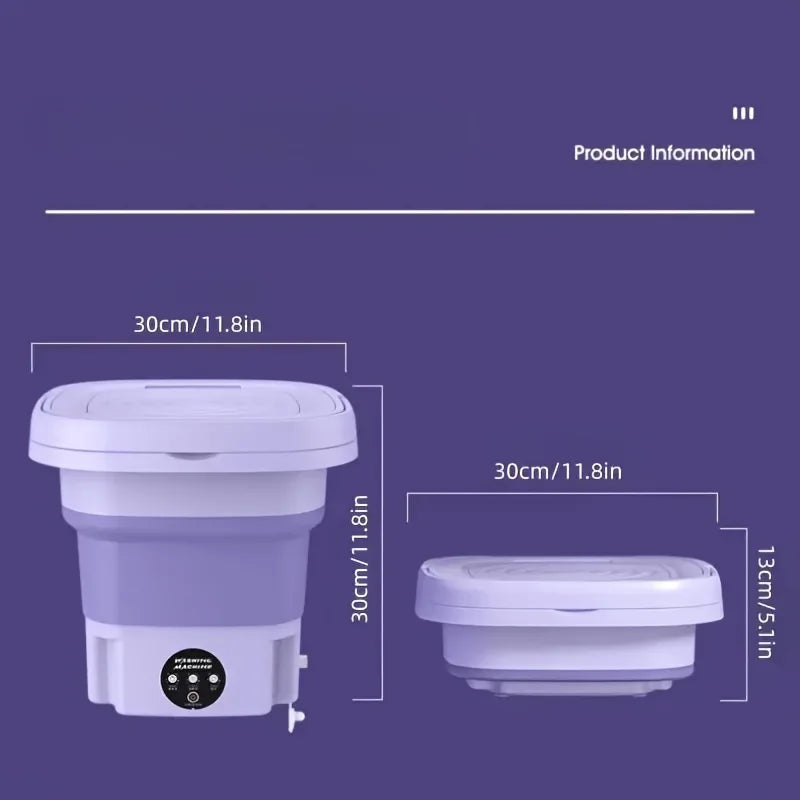 1 portable mini washing machine - 8-liter capacity, 3 deep cleaning modes, suitable for underwear, apartments, camping