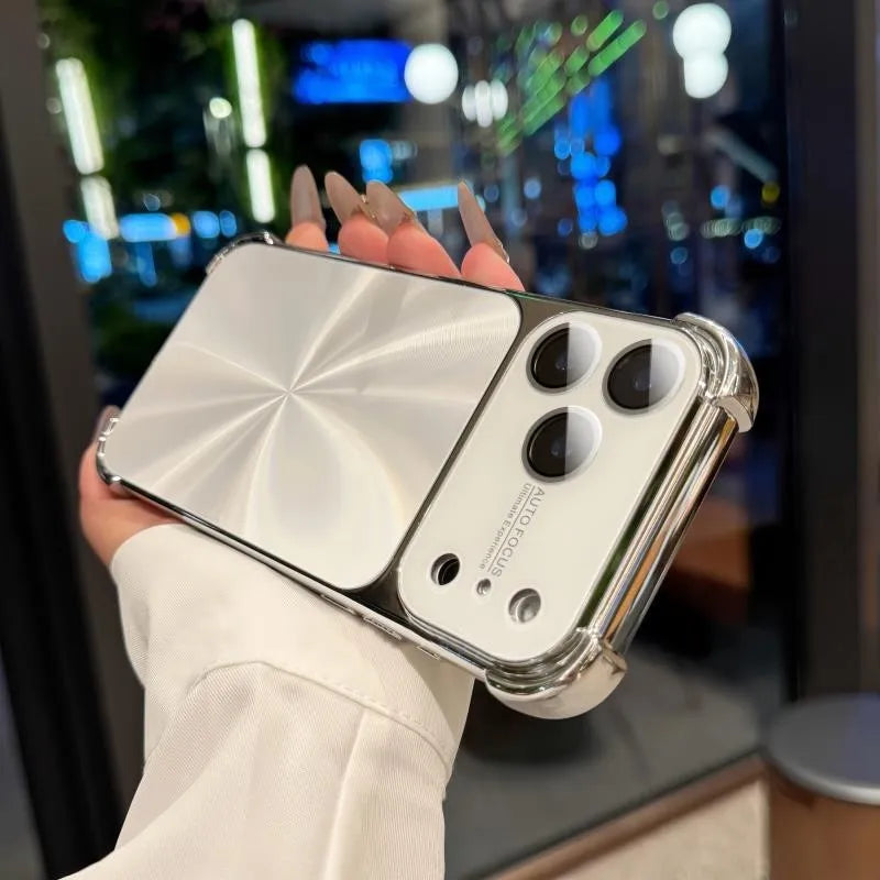 Luxury Plating CD Texture Laser Aesthetic Phone Case For iPhone Samsung