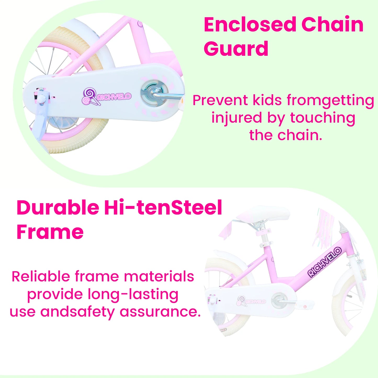 Kids Girls Bicycle 12–16 Inch .Bike with Training Wheels, Basket & Adjustable Seat for Ages 2–7  Description
