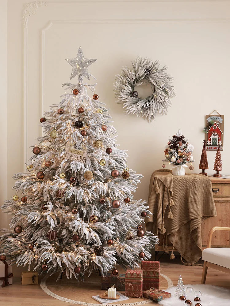 Large 2.1m Snow Flocked PE Christmas Tree Set Xmas Home Decor arbol magico de navidad arbol magico de navidad xmas tree