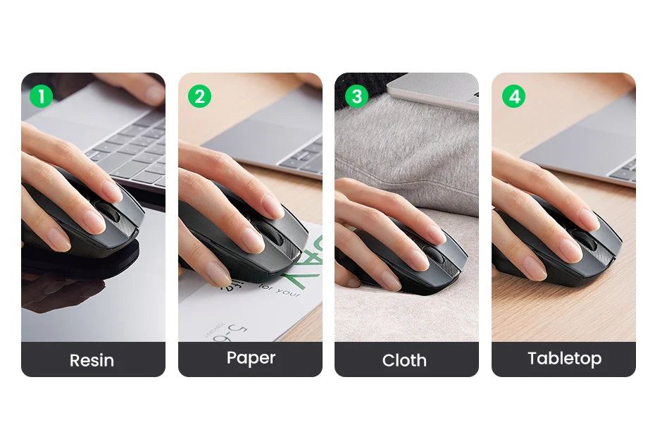 UGREEN Bluetooth Wireless Mouse – Ergonomic Silent Rechargeable Mouse for Laptop & PC