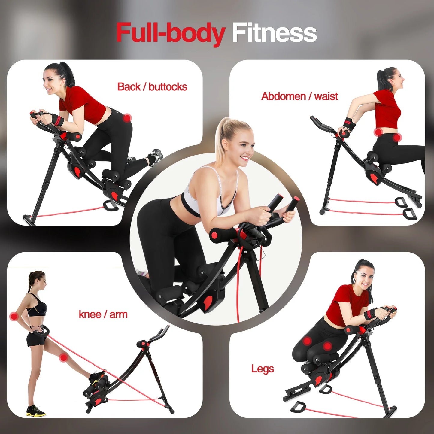 Foldable Abdominal Trainer Machine . Adjustable Core Workout Equipment with 440 lb Capacity