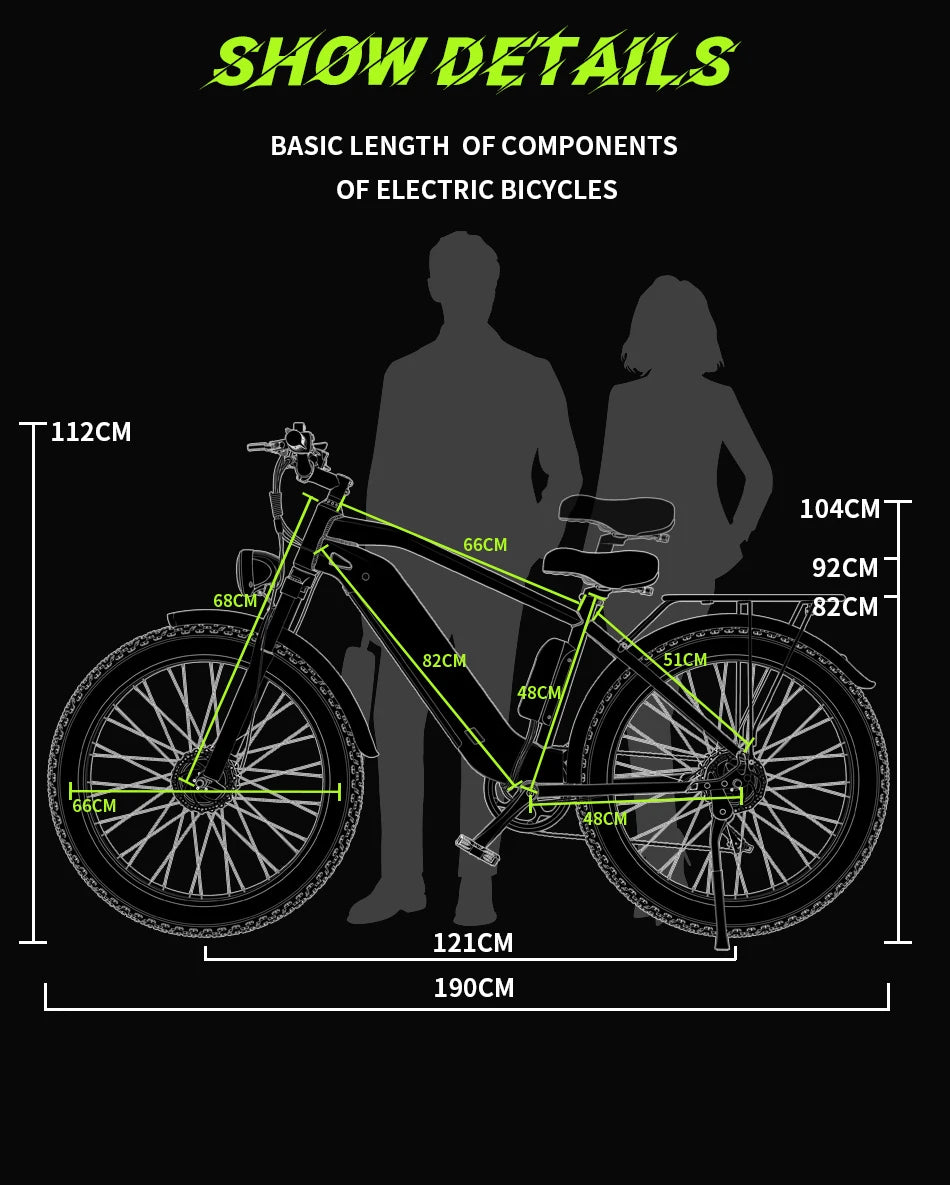 F26 Electric Bike 1500W Dual Motors 48V20AH Lithium Battery Electric Bicycle Hydraulic Brake 26*4 Inch Fat Tire Mountain E-bike