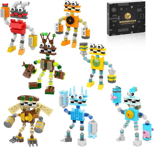 Wubbox Sing Monsters Building Set, 7 in 1 Singing Monster Friends Building Blocks, Monster Mini Figures Game Building Toy 639pcs