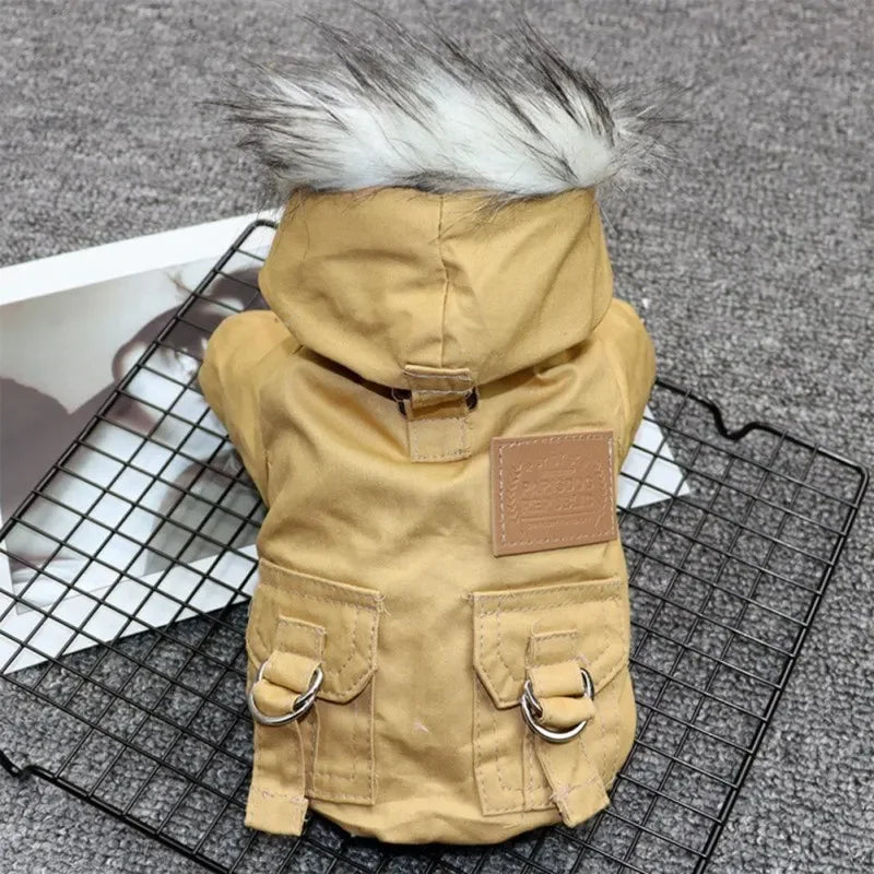 Luxury Winter Dog Parka . Thick Warm Hooded Pet Coat Jacket