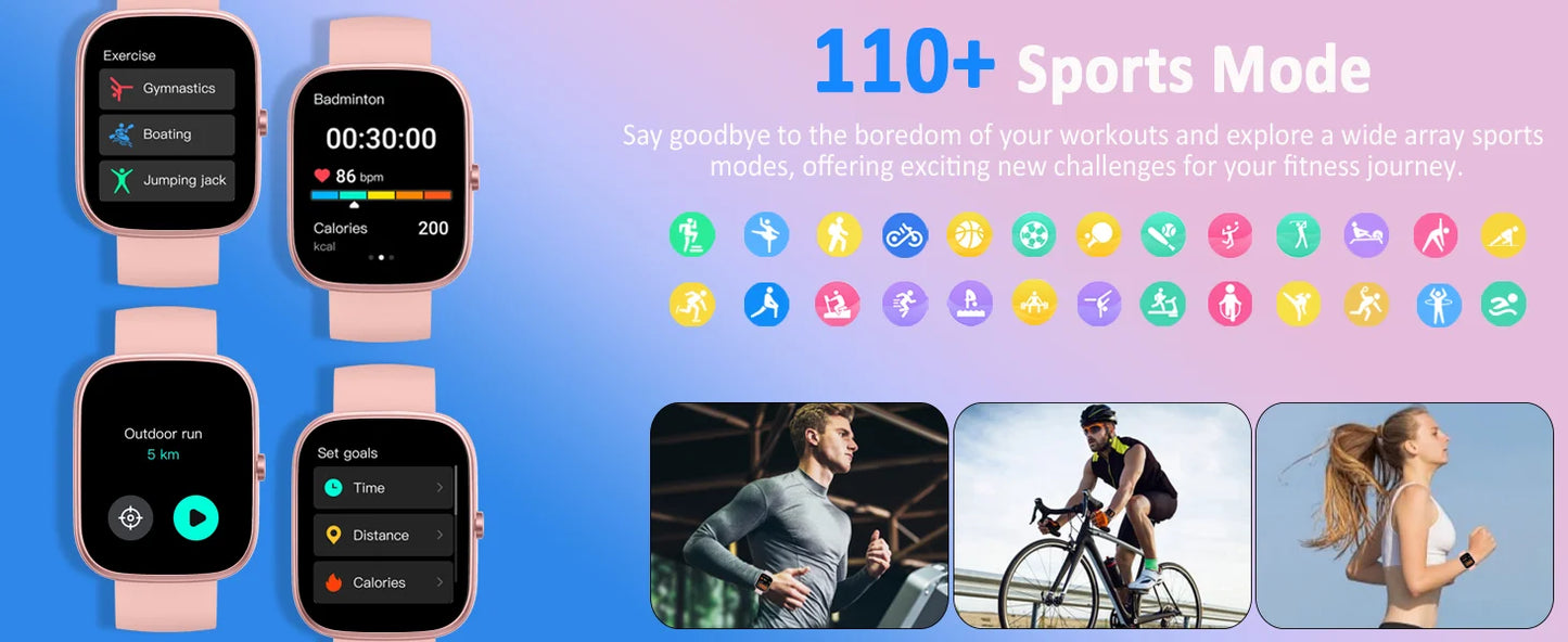 IP68 Waterproof Smart Watch with Bluetooth Calling & Fitness Tracking