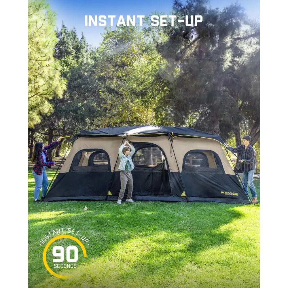 Instant Cabin Camping Tent – 6 to 12 Person Family Tent with 60-Second Setup & Rainfly