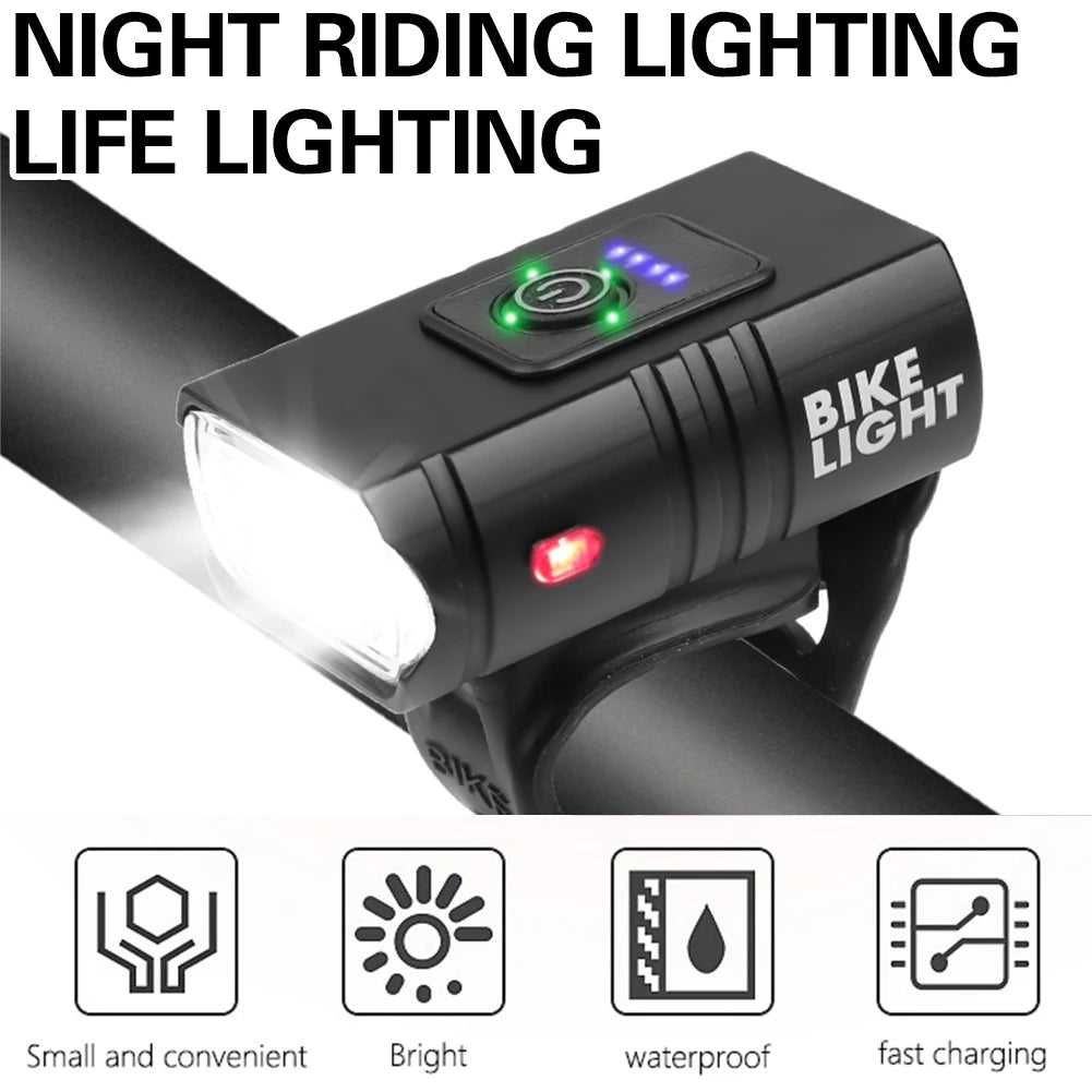 LED Bicycle Front Light 10W 6 Modes USB Rechargeable Mountain Road Bike Front Lamp Waterproof Cycling Equipment