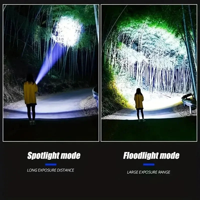Rechargeable Emergency Spotlight – Long Range High-Power LED Searchlight with Built-In Battery