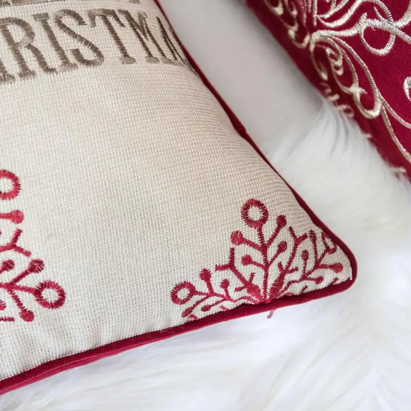 Festive Reindeer Christmas Throw Pillow Cozy Holiday Accent Cushion for Winter Home Décor