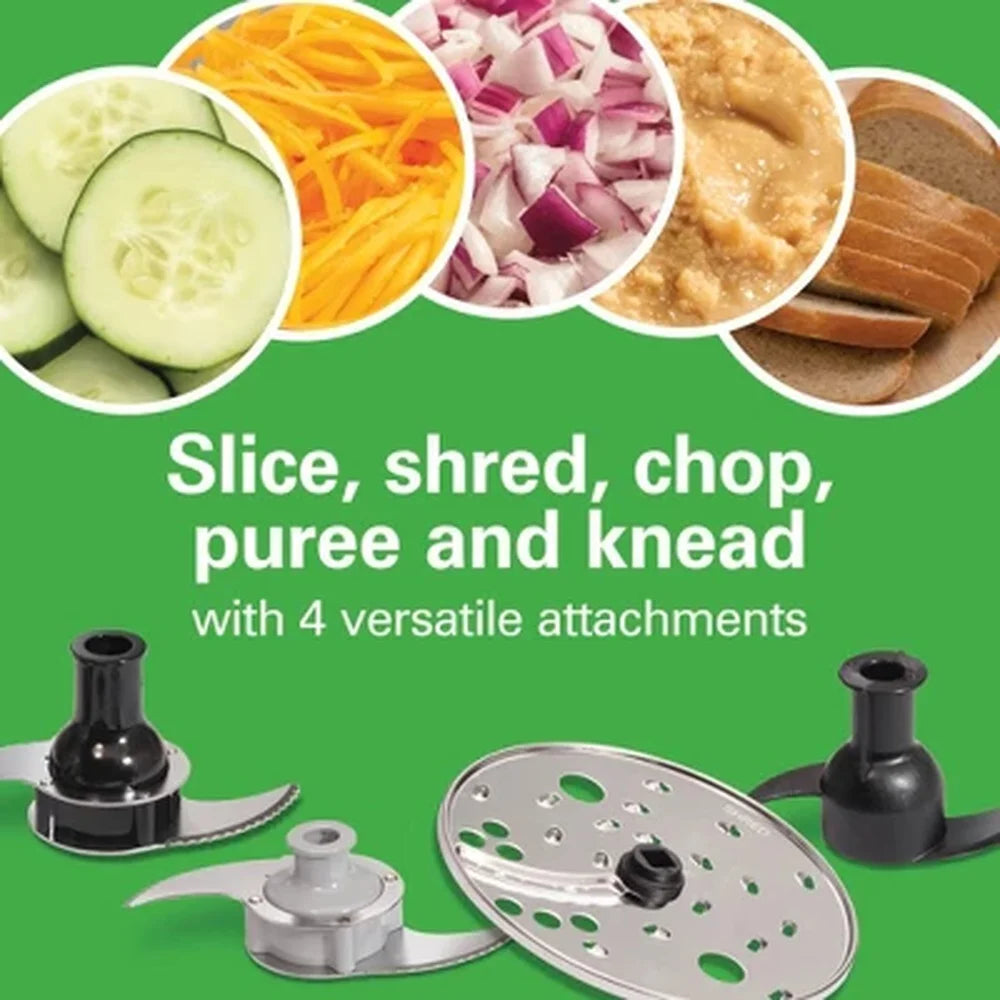 Dual Bowl Food Processor 14 Cup 500W With 3 Speeds Chopper