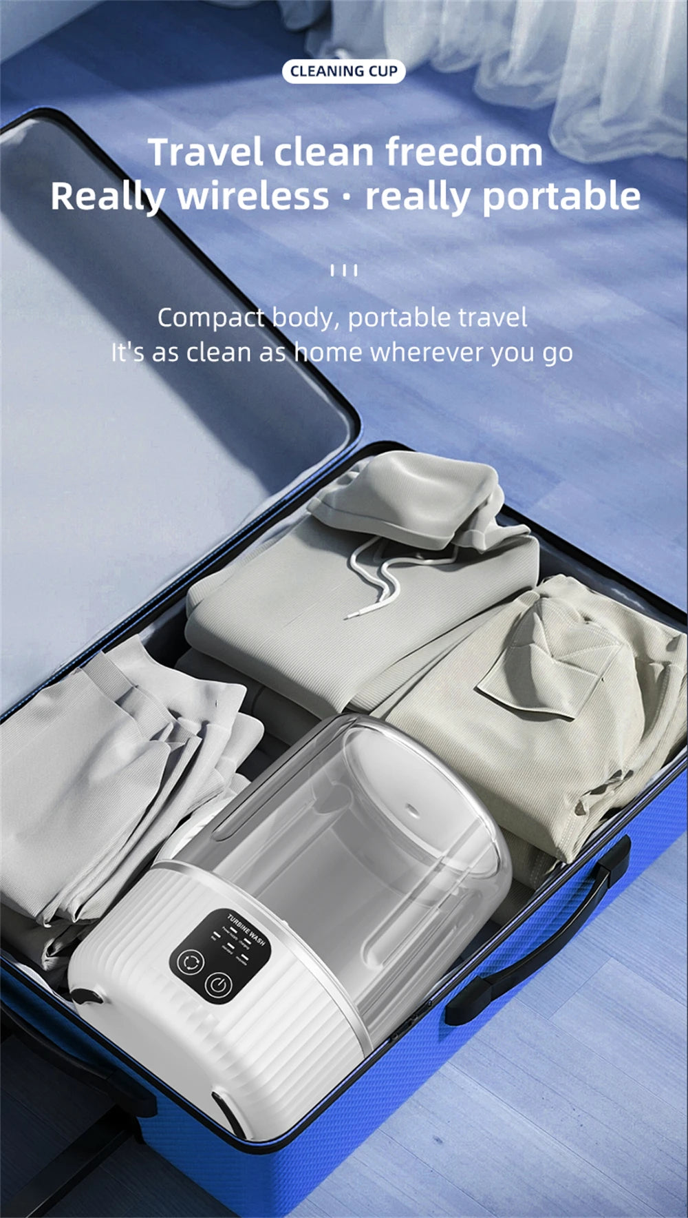 15L Rechargeable Cordless Mini Washing Machine. Portable Compact Washer