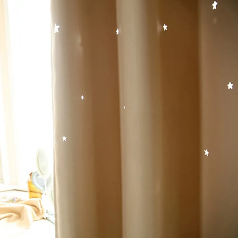 Dream Star Blackout Curtains. Elegant Double Layer Bedroom Window Panels